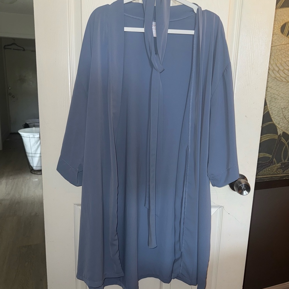 Birdy Grey Dusty Blue Robe Relaxed Silhouette Intimates